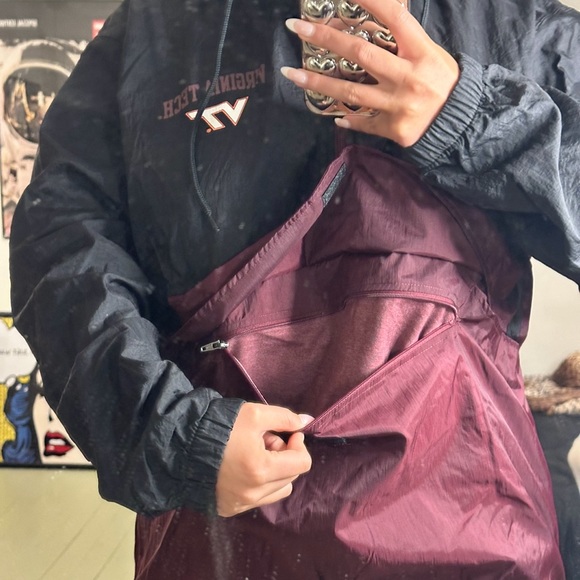 Virginia Tech Windbreaker with Sherpa Fleece Hoodie - Picture 7 of 9